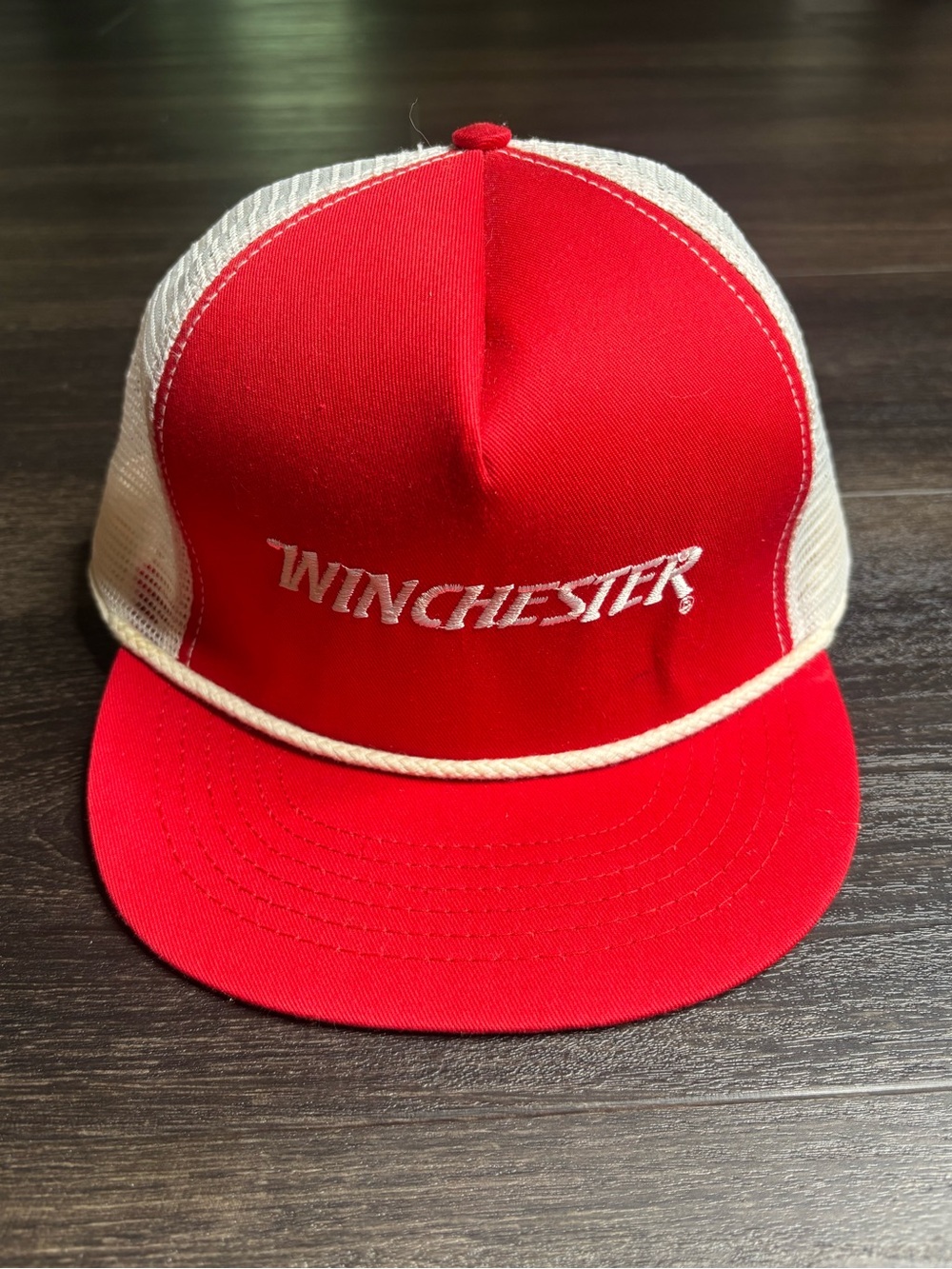VTG Winchester Mesh Trucker Snapback Hat Cap 70s 80s White Rifle Gun Firearm USA